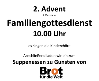 Familiengottesdienst am 2. Advent